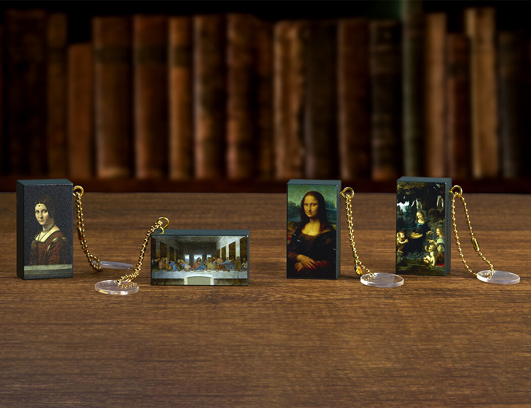 Listen to art Masterpieces Heard Through Sound: Da Vinci Sound Keychain [gachapon]