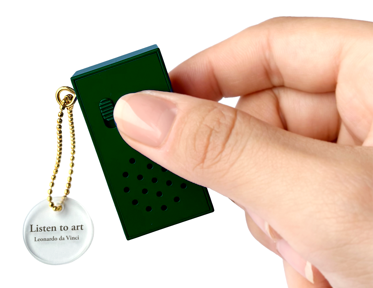 Listen to art Masterpieces Heard Through Sound: Da Vinci Sound Keychain [gachapon]